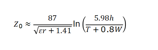 Microstrip Line Impedance Formula